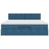 vidaXL Ottoman-Bett mit Matratze & LEDs Dunkelblau 180x200 cm Samt