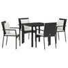 vidaXL Garten Essgruppe 5 Stk. Schwarz Poly-Rattan