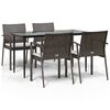 vidaXL 5-tlg. Garten-Essgruppe mit Kissen Poly Rattan und Stahl