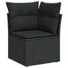vidaXL 9-tlg. Garten-Sofagarnitur mit Kissen Schwarz Poly Rattan