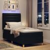 vidaXL Boxspringbett mit LED-Lichtleisten Schwarz 90 x 190 cm Stoff
