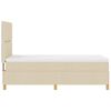 vidaXL Boxspringbett mit Matratze mit Kopfteil Creme 90 x 200 cm Stoff
