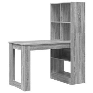 vidaXL Schreibtisch Graues Sonoma 122 x 67 x 145 cm Holzwerkstoff
