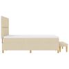 vidaXL Boxspringbett mit Matratze Creme 160 x 200 cm Stoff