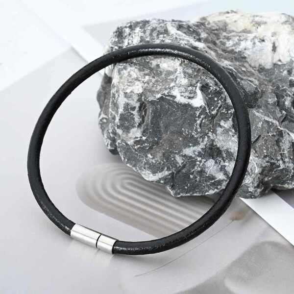 vidaXL Leder Schnur Schwarz &Oslash;4 mm x 10 m Leder