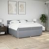vidaXL Boxspringbett mit Matratze Hellgrau 200x200 cm Stoff