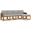 vidaXL Outdoor-Sofagarnitur 5 pcs Nat&uuml;rlich und Hellgrau Polyester