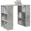 vidaXL Schreibtisch mit Regal Grau 90 x 50 x 75 cm Holzwerkstoff