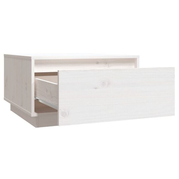 vidaXL Couchtisch Wei&szlig; 55x56x32 cm Massivholz Kiefer