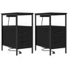 vidaXL Nachttisch 2 stk. Schwarz Eichen-Optik 30 x 48 x 61 cm