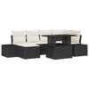 vidaXL Gartensofa-set 7 stk. Schwarz und Creme Poly-Rattan