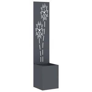 vidaXL Garten Sichtschutz-Leinwand Floral Anthrazit 32 x 140 cm