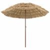 vidaXL Strandparasol Natur 255 x 255 x 255 cm Polyester und Stahl