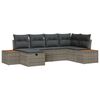 vidaXL Gartensofa-set mit Kissen 6 pcs Grau Poly-Rattan