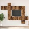 vidaXL TV-Schrankset Wandmontiert 10 pcs Altholz Holzwerkstoff