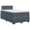 vidaXL Boxspringbett mit Matratze Dunkelgrau 120 x 200 cm Samt