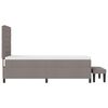 vidaXL Boxspringbett mit Matratze mit Kopfteil Taupe 90 x 190 cm Stoff