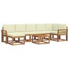 vidaXL Outdoor-Sofagarnitur mit Kissen 8 pcs Natur und Creme