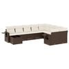 vidaXL 10-tlg. Garten-Sofagarnitur mit Kissen Braun Poly Rattan