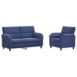 vidaXL Sofa-Set 2 pcs Polizeiblau Samt