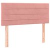 vidaXL Boxspringbett mit Matratze & LED Rosa 90x200 cm Samt