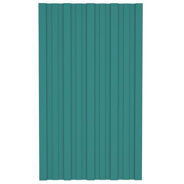 vidaXL Dachpaneele 12 Stk. Verzinkter Stahl Grün 80x45 cm