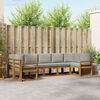 vidaXL Outdoor-Sofagarnitur mit Kissen 7 pcs Nat&uuml;rlich und Hellgrau