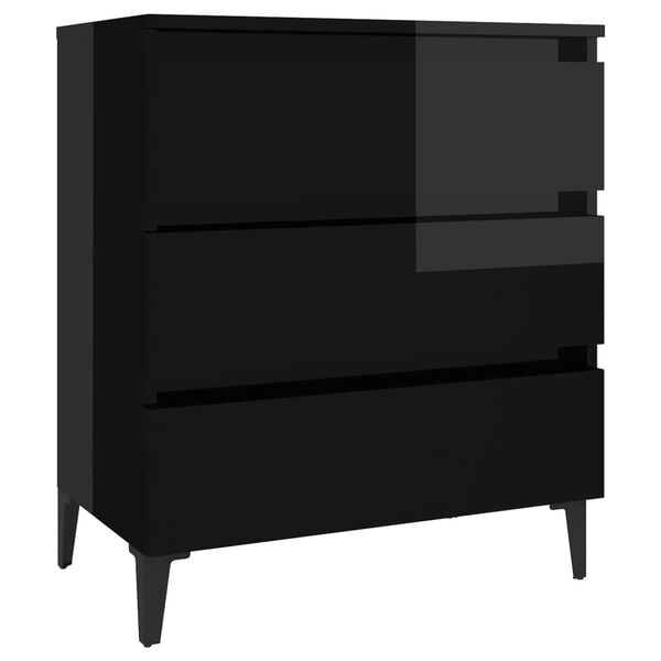 vidaXL Sideboard Hochglanz-Schwarz 60x35x69 cm Holzwerkstoff