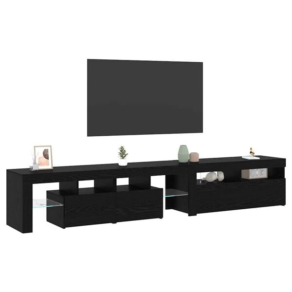 vidaXL TV-Schr&auml;nk 2 pcs Schwarz Eichen-Optik 230 x 36,5 x 40 cm