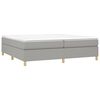 vidaXL Boxspringbett mit Matratze Hellgrau 200x200 cm Stoff