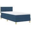 vidaXL Boxspringbett mit Matratze mit Kopfteil Blau 90 x 190 cm Stoff