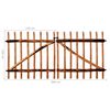 vidaXL Zauntor Doppelfl&uuml;gelig Haselnussholz Impr&auml;gniert 300&times;120 cm