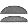 vidaXL Stufenmatten 15 Stk. 56x17x3 cm Dunkelgrau Halbrund
