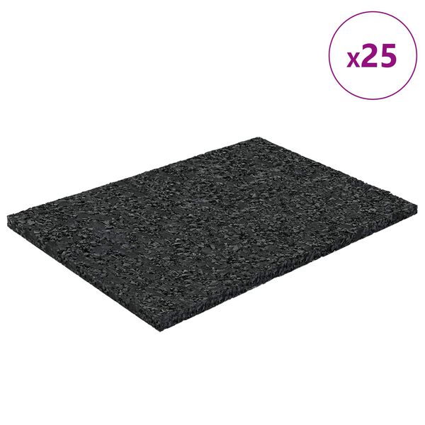 vidaXL Gummigranulat-Patiopad Schwarz 6 x 9 x 0,3 cm Gummi