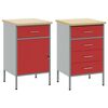 vidaXL Werkbank mit Schubladen 2 pcs Rot und Grau 75 x 45 x 85 cm
