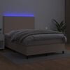 vidaXL Boxspringbett mit Matratze & LED Cappuccino-Braun 140x190cm