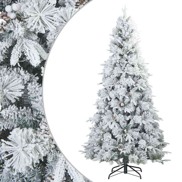 vidaXL K&uuml;nstlicher Scharnier-Weihnachtsbaum schneebedeckt Wei&szlig; 180 cm