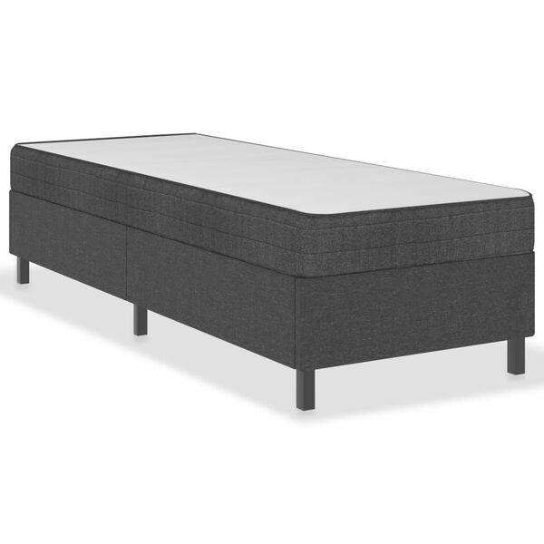 vidaXL Boxspringbett Dunkelgrau Stoff 100x200 cm