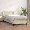 vidaXL Boxspringbett mit Matratze Creme 80x200 cm Kunstleder