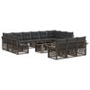 vidaXL Gartensofa-set 14 stk. Grau und Dunkelgrau Poly-Rattan