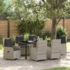 vidaXL Garten Essgruppe 7 pcs Hellgrau Poly-Rattan