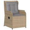 vidaXL 5-tlg. Garten-Lounge-Set mit Kissen Beige Poly Rattan