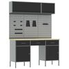 vidaXL Arbeitsschrankset mit Schubladen mit Regal 8 pcs Schwarz