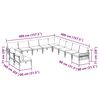 vidaXL Gartensofa-set mit Kissen 11 pcs Schwarz Stahl