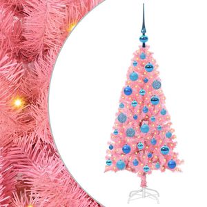 vidaXL Weihnachtsbaum mit 150 LEDs mit St&auml;nder Rosa 120 cm PVC