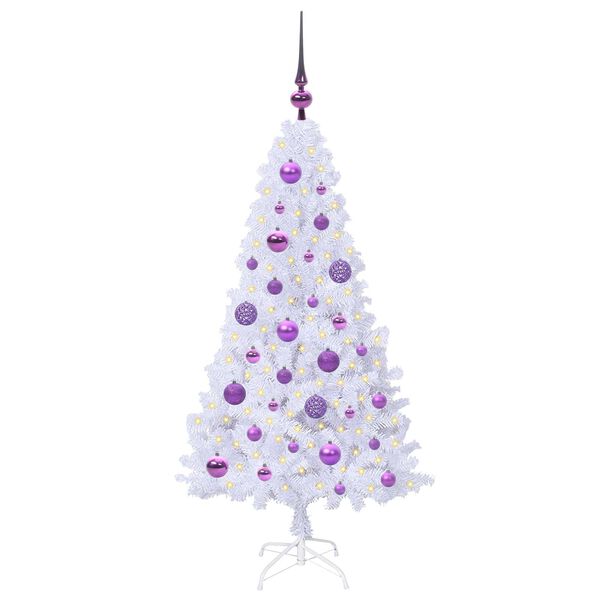 vidaXL K&uuml;nstlicher Weihnachtsbaum Wei&szlig; 120 cm PVC und Stahl