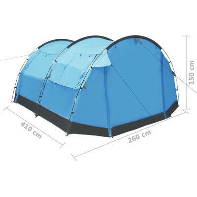 vidaXL Tunnel-Campingzelt 4 Personen Blau