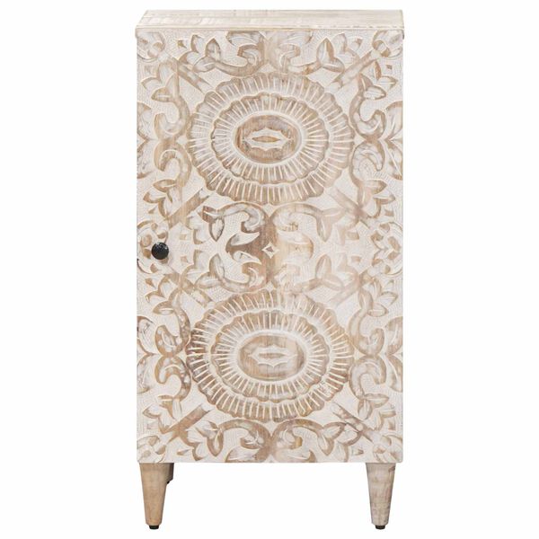 vidaXL Sideboard mit Speicher Wei&szlig; 40 x 33,5 x 75 cm Massivholz Mango