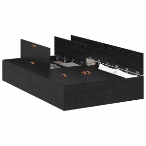 vidaXL Aufbewahrungsbettgestell Schwarz Eichen-Optik 120 x 200 cm