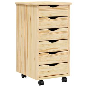 vidaXL Rollcontainer mit Schubladen MOSS 34 x 39 x 65,5 cm Klarlack